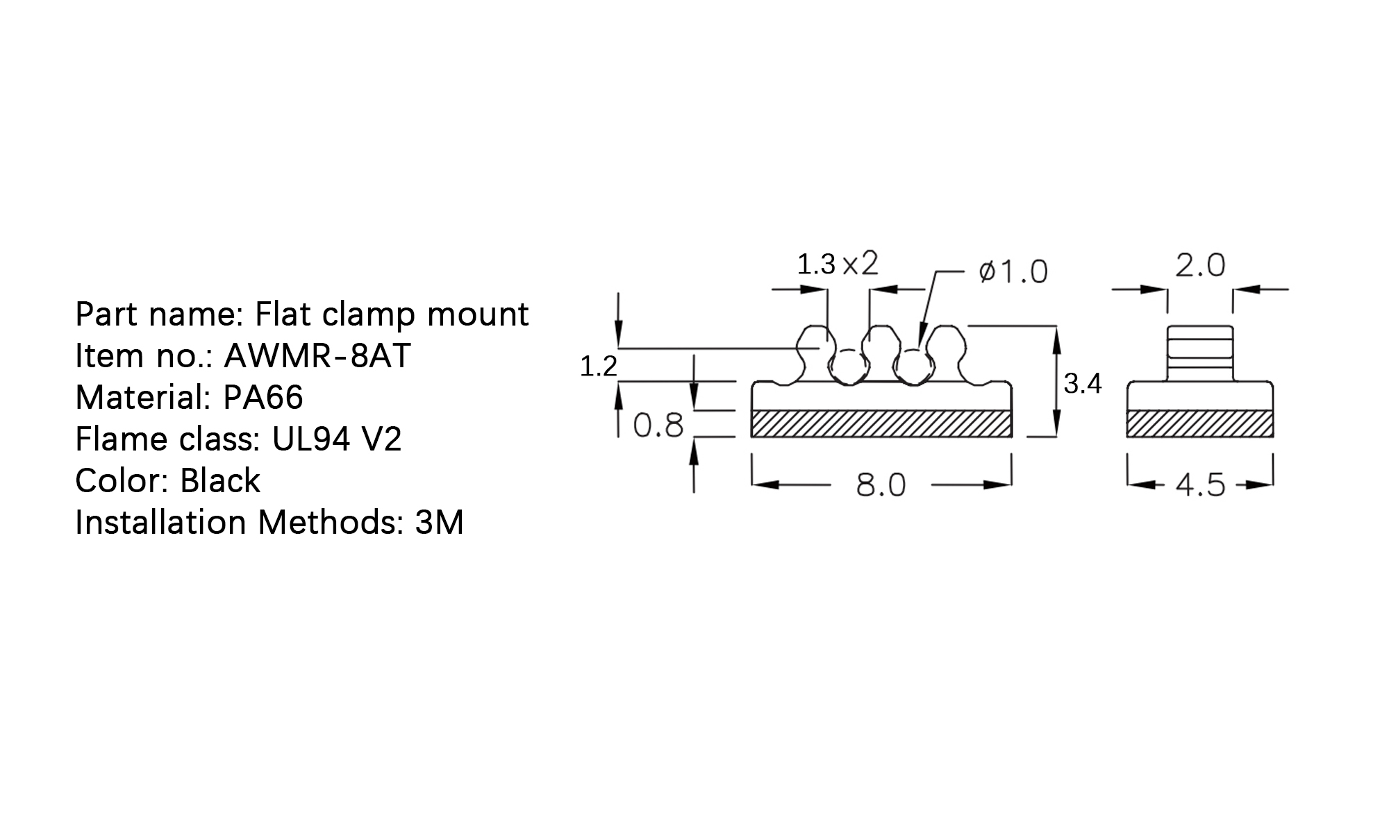 Flat Cable Clamp AWMR-8AT