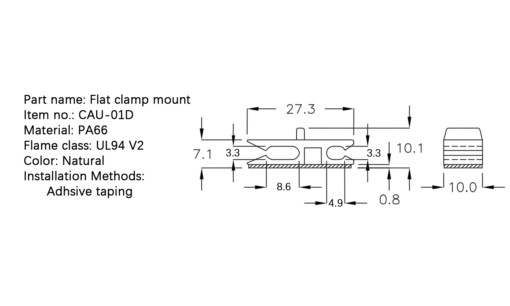 Flat Cable Clamp CAU-01D