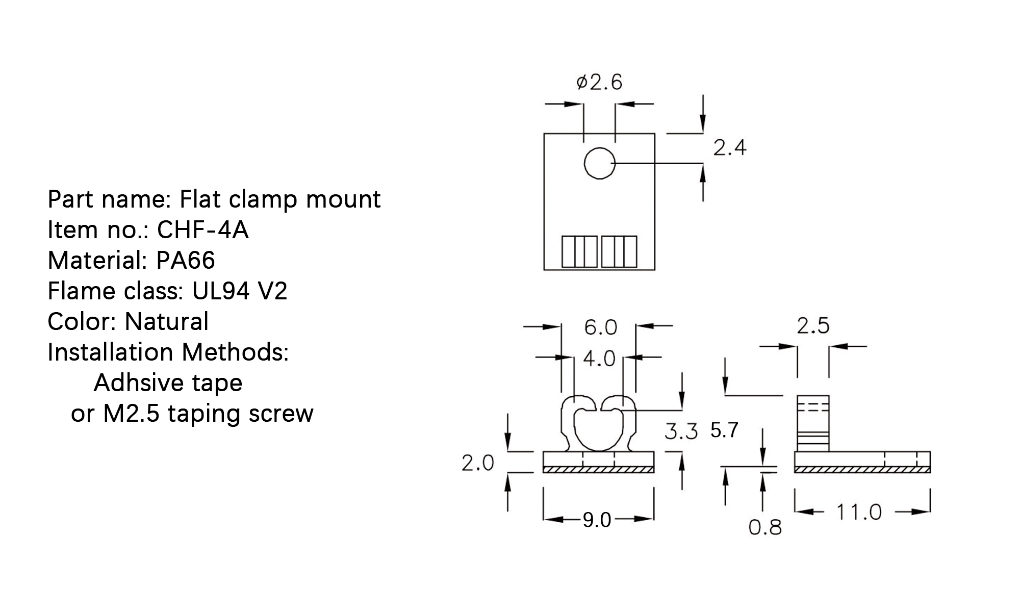 Flat Cable Clamp CHF-4A