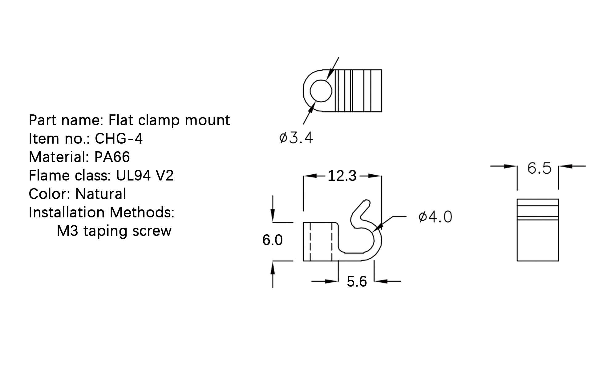 Flat Cable Clamp CHG-4