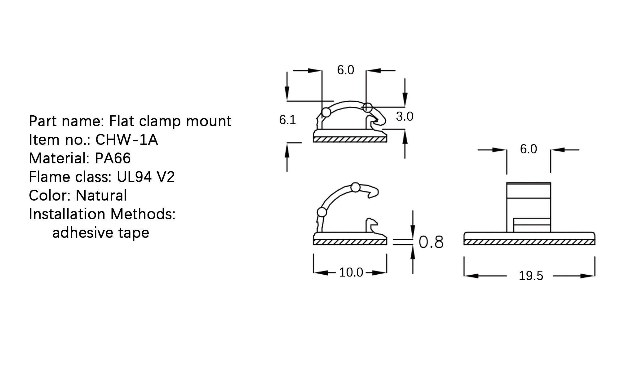 Flat Cable Clamp CHW-1A