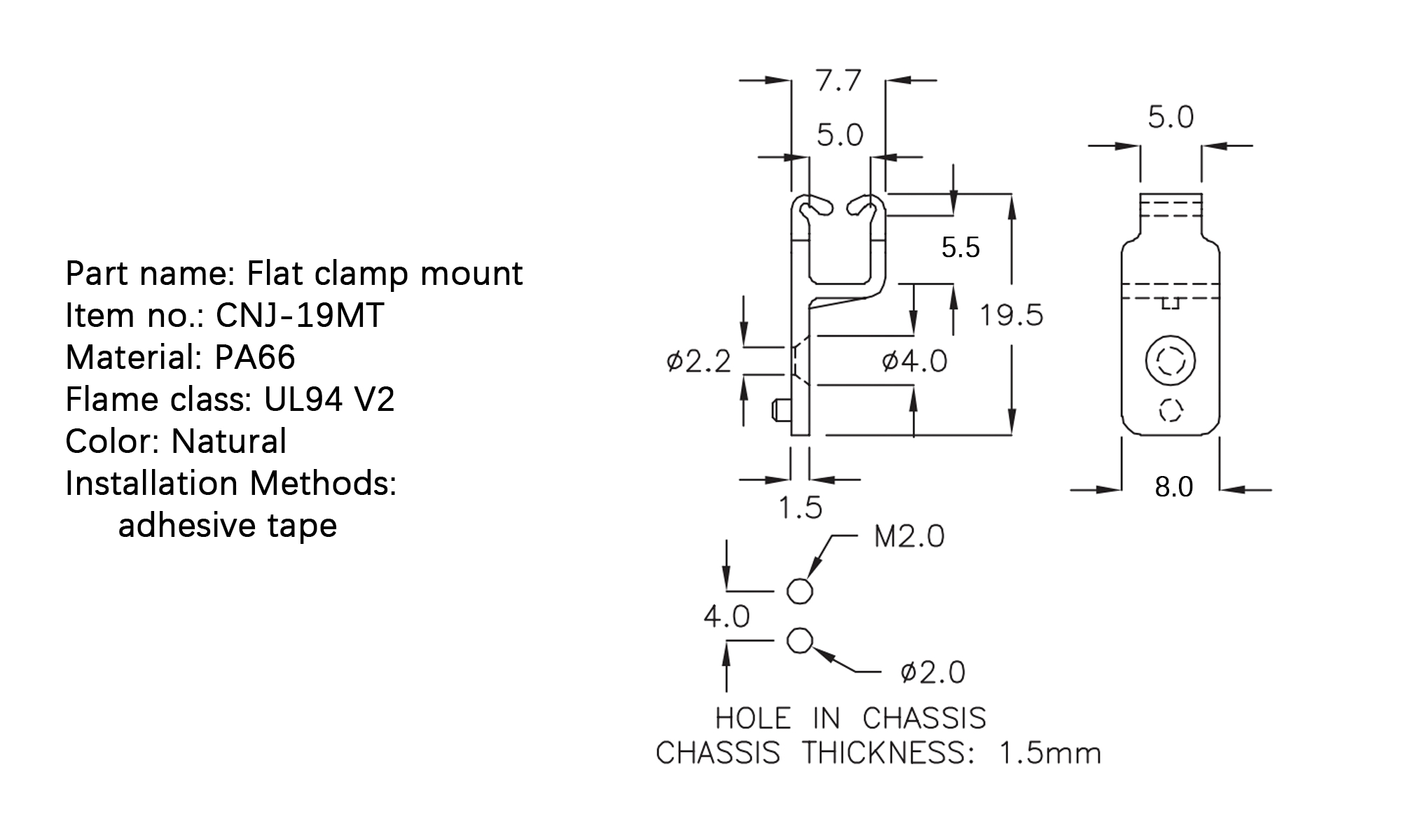 Flat Cable Clamp CNJ-19MT