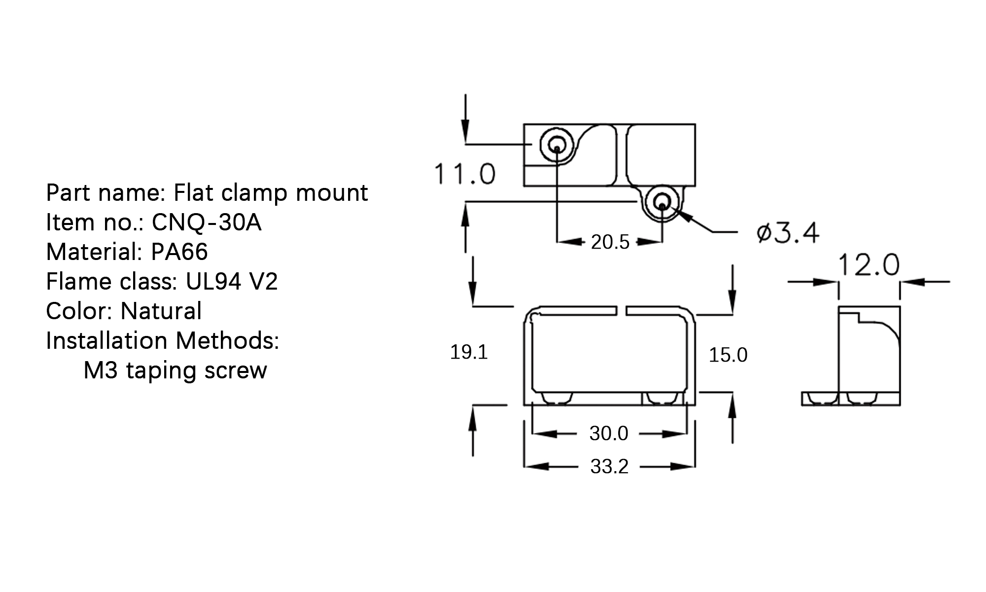 Flat Cable Clamp CNQ-30A