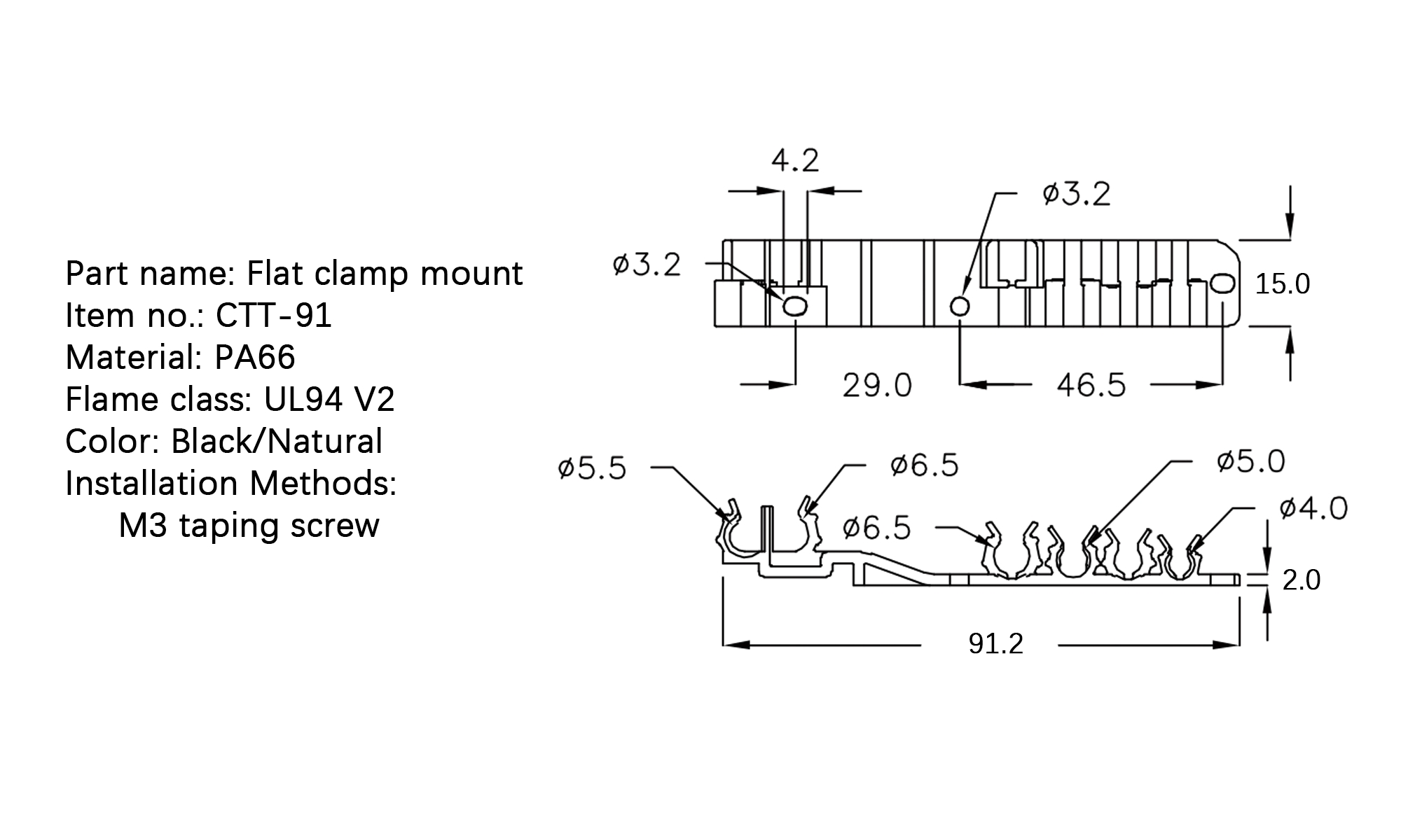 Flat Cable Clamp CTT-91