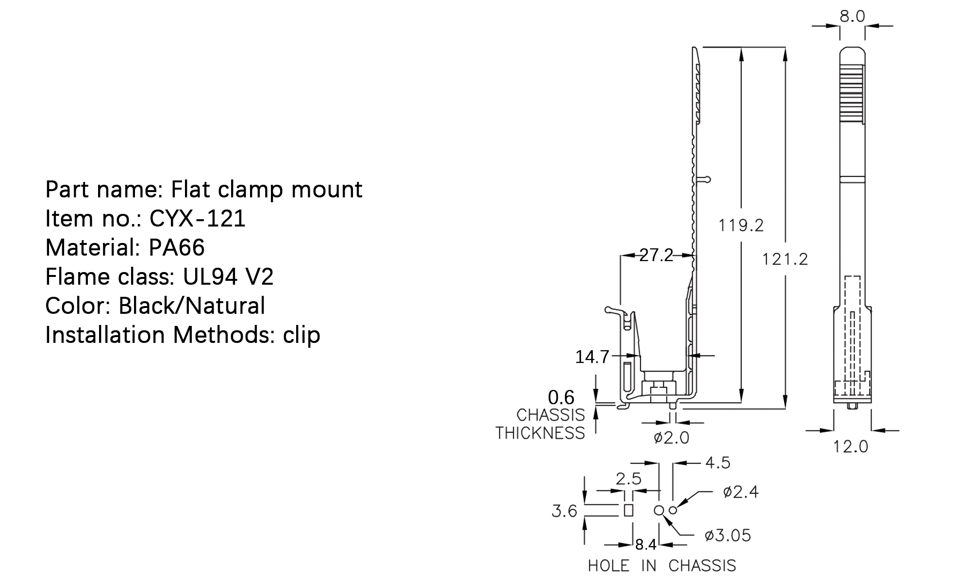 Flat Cable Clamp CYX-121