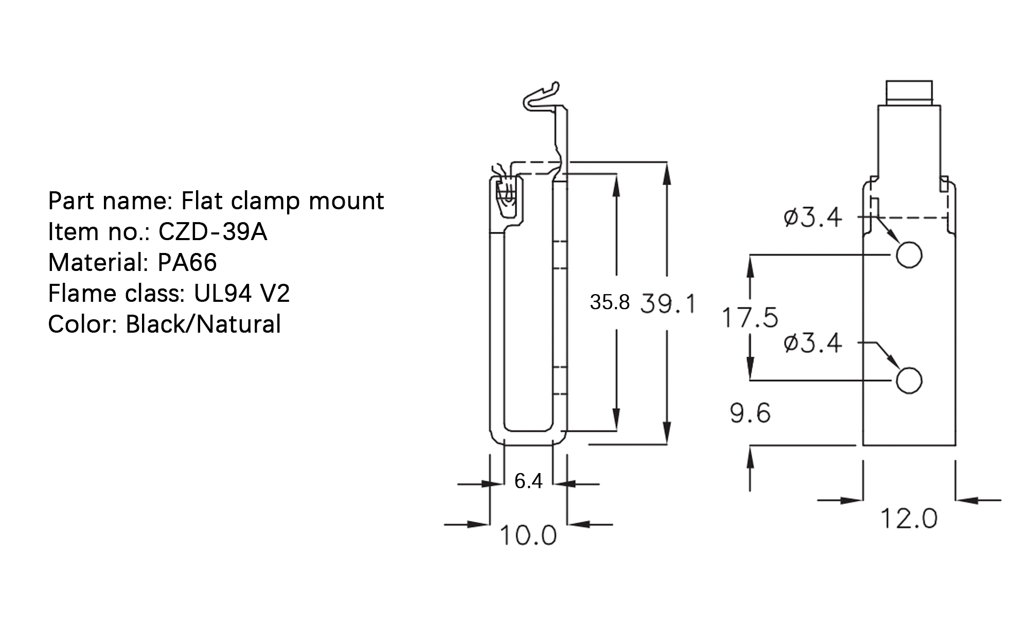 Flat Cable Clamp CZD-39A