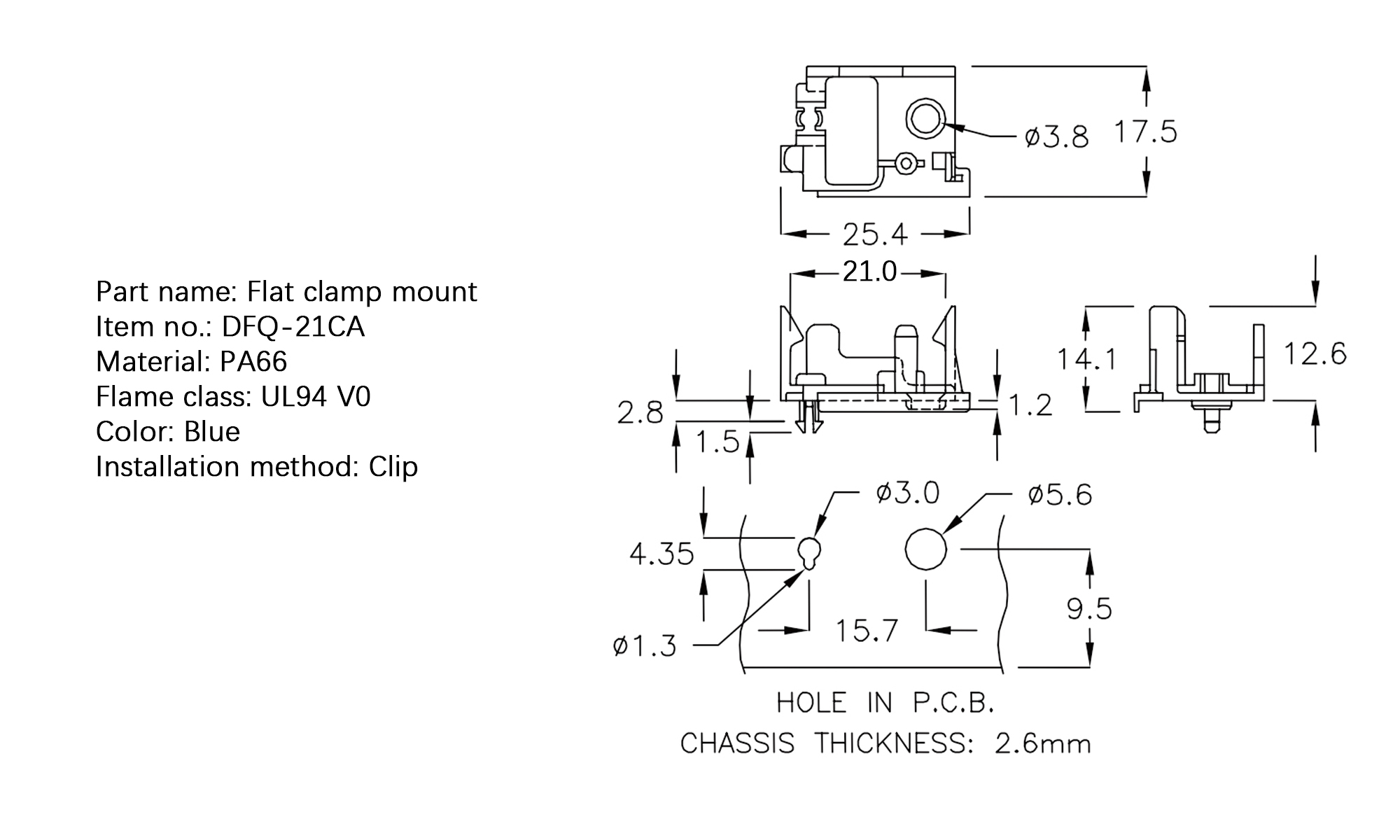 Flat Cable Clamp DFQ-21CA