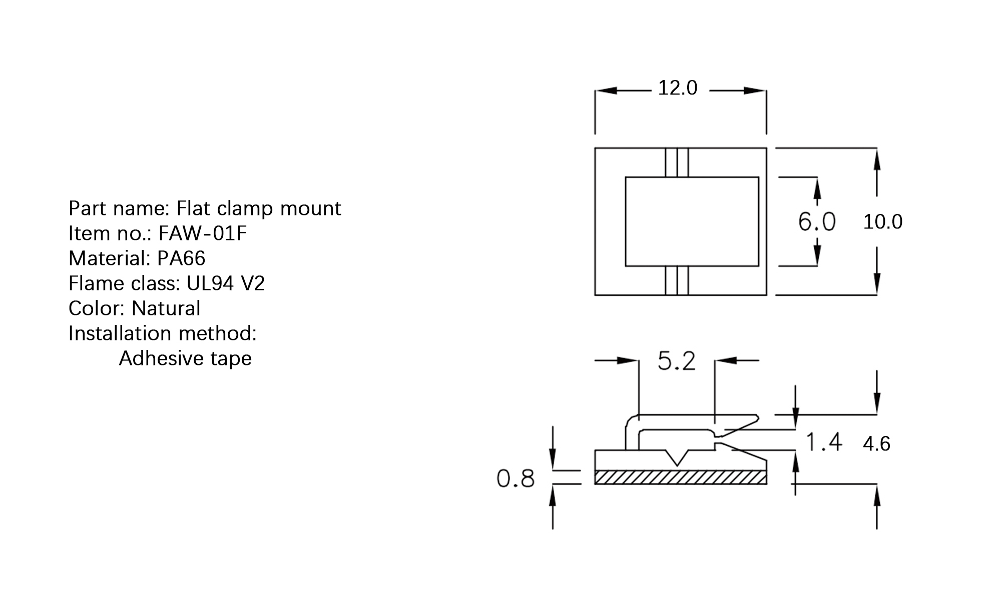 Flat Cable Clamp FAW-01F