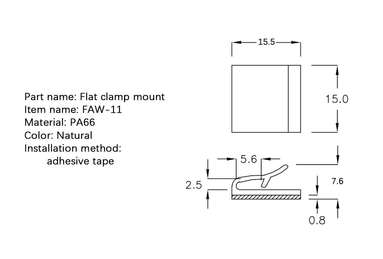 Flat Cable Clamp FAW-11