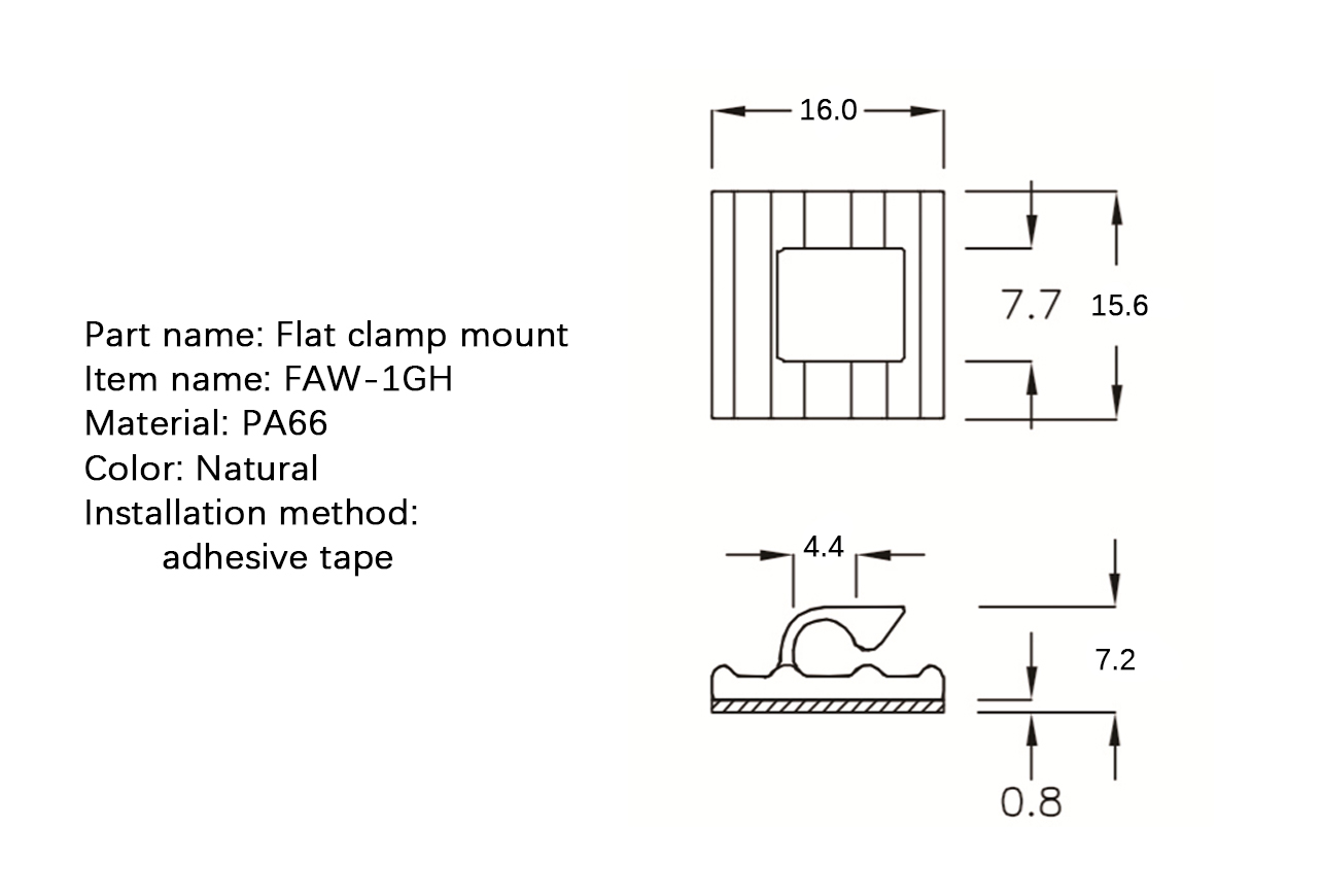 Flat Cable Clamp FAW-1GH