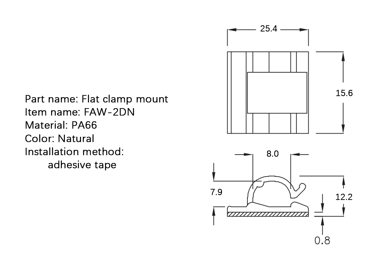 Flat Cable Clamp FAW-2DN