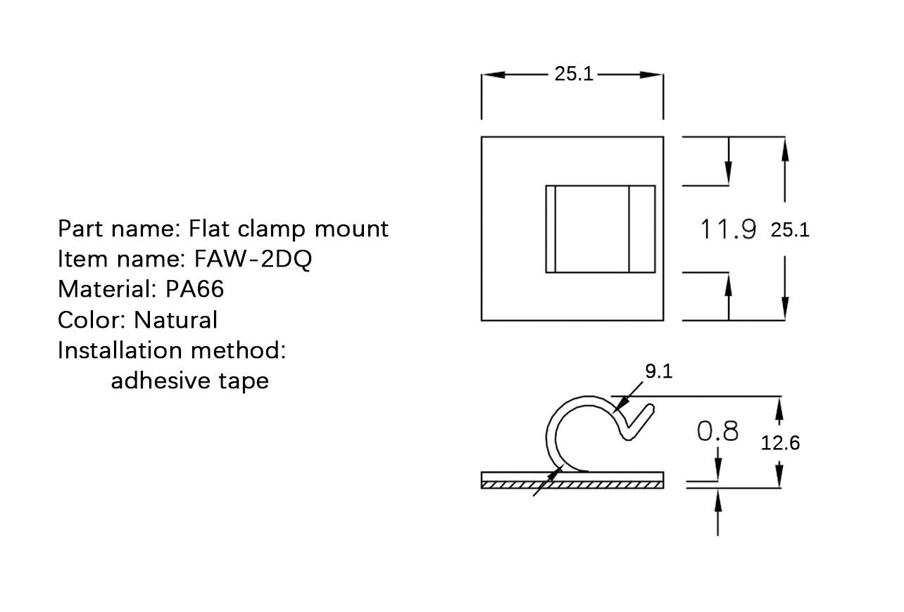 Flat Cable Clamp FAW-2DQ