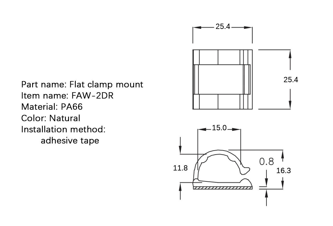 Flat Cable Clamp FAW-2DR