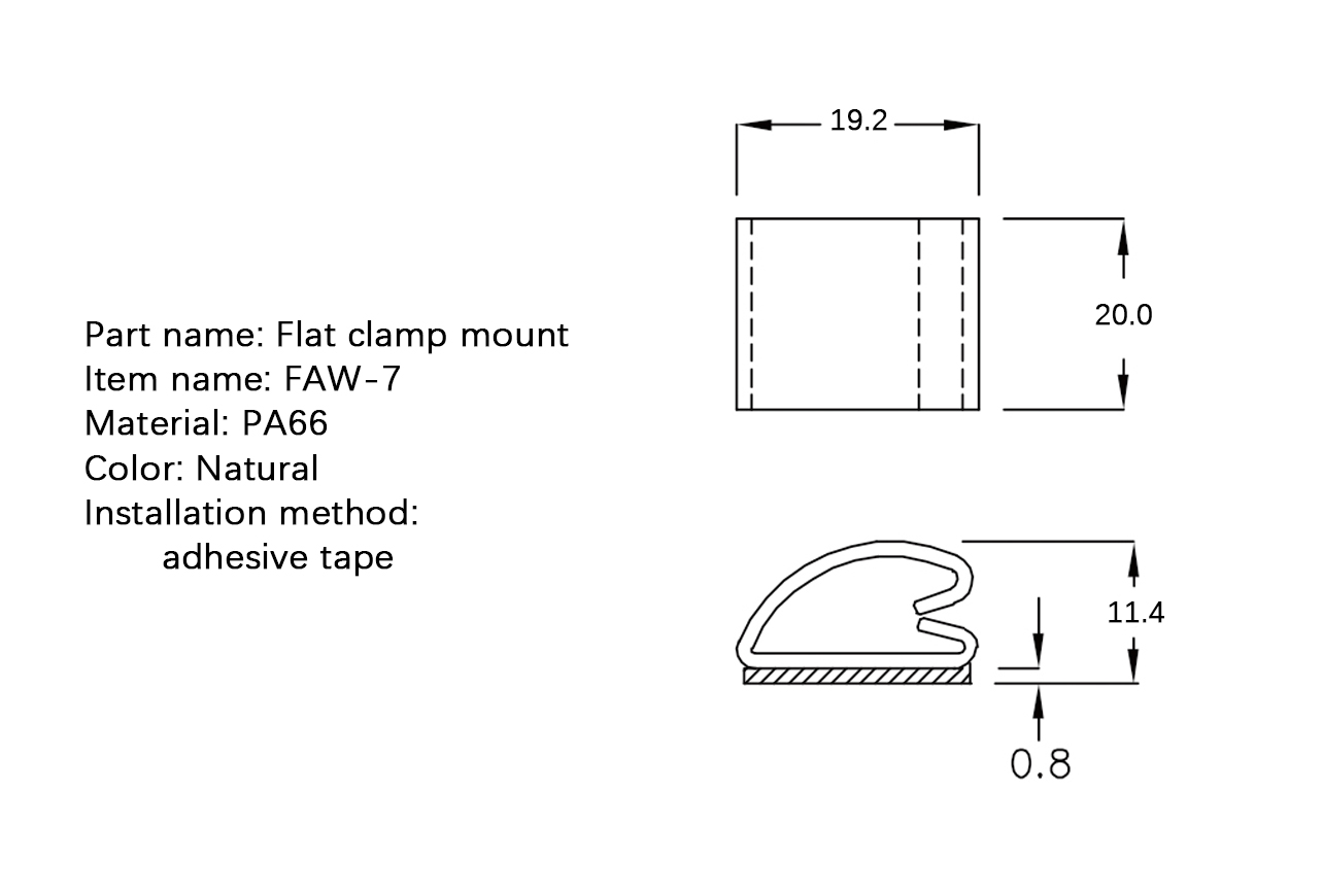 Flat Cable Clamp FAW-7