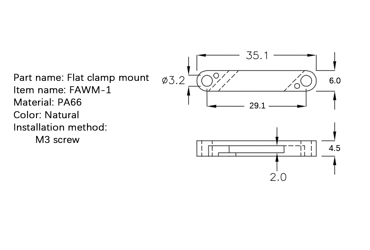 Flat Cable Clamp FAWM-1