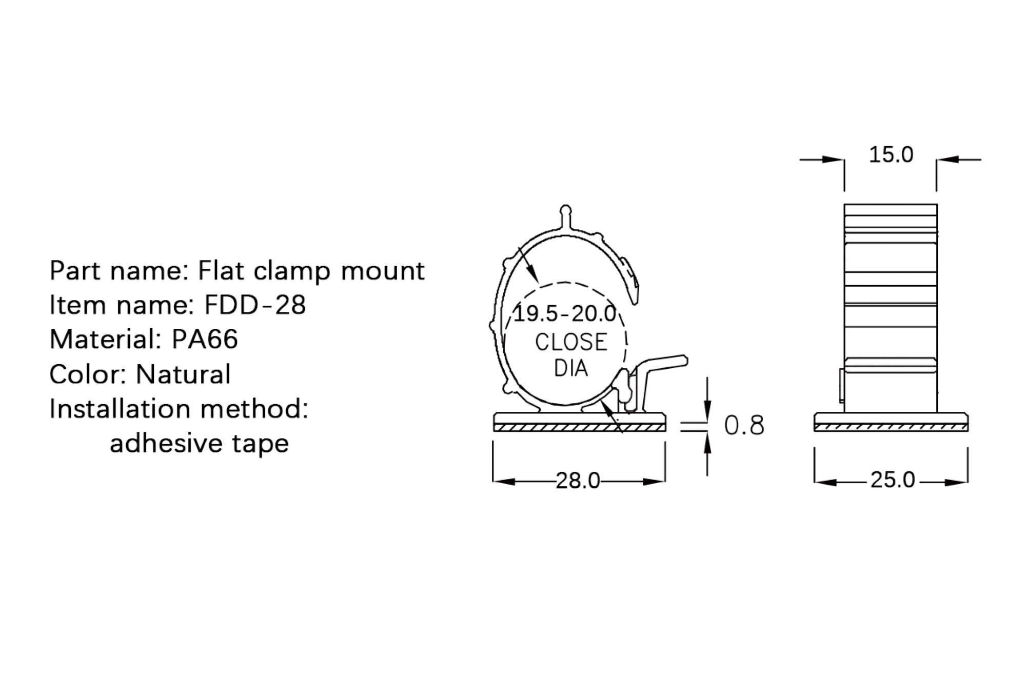 Flat Cable Clamp FDD-28