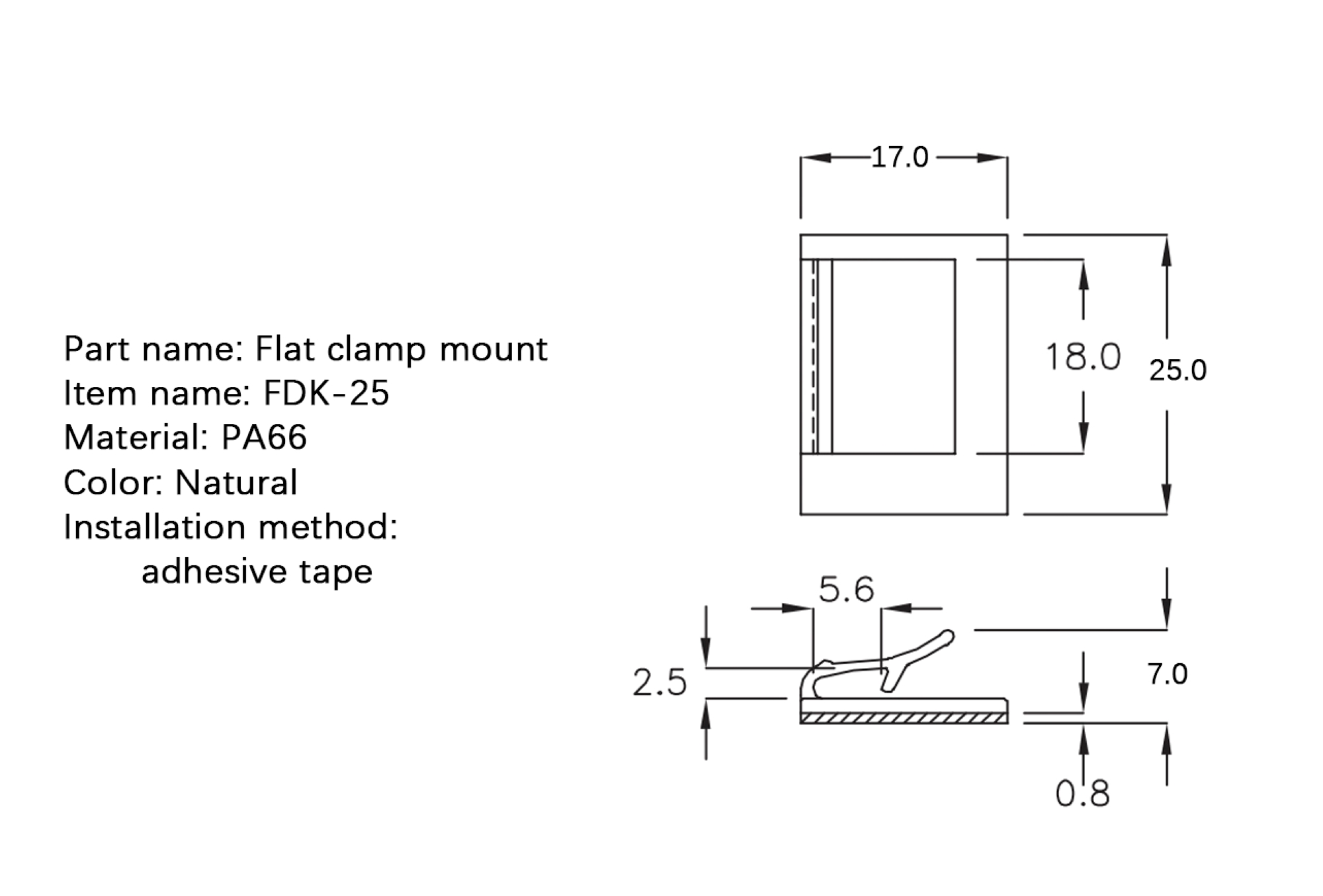 Flat Cable Clamp FDK-25