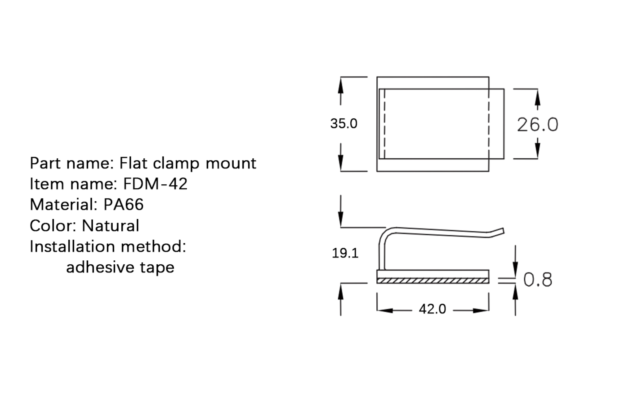 Flat Cable Clamp FDM-42