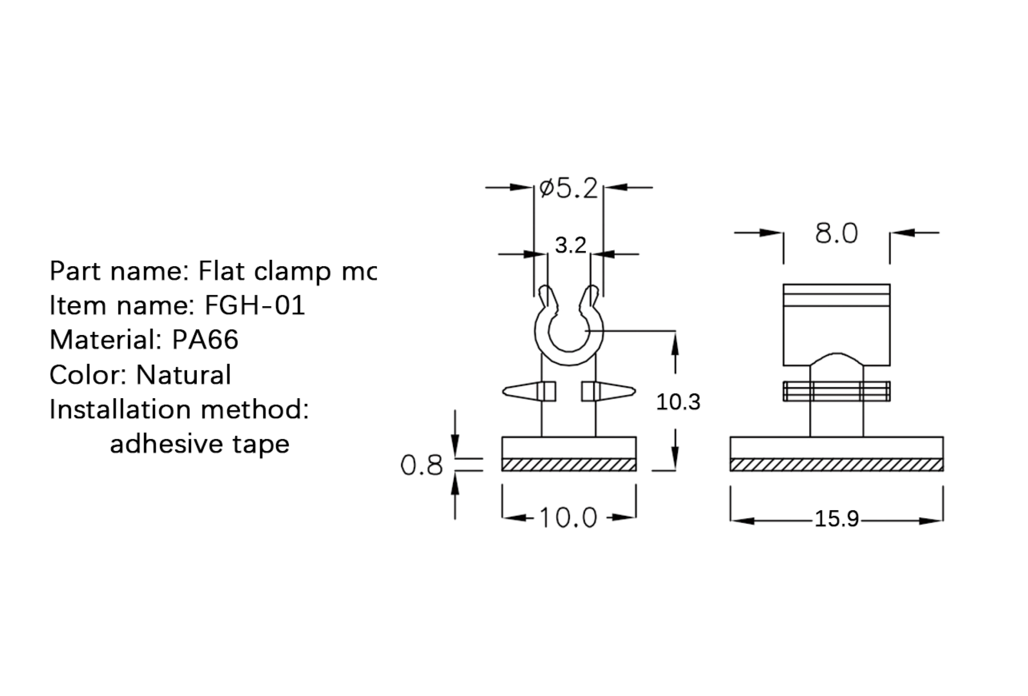 Flat Cable Clamp FGH-01