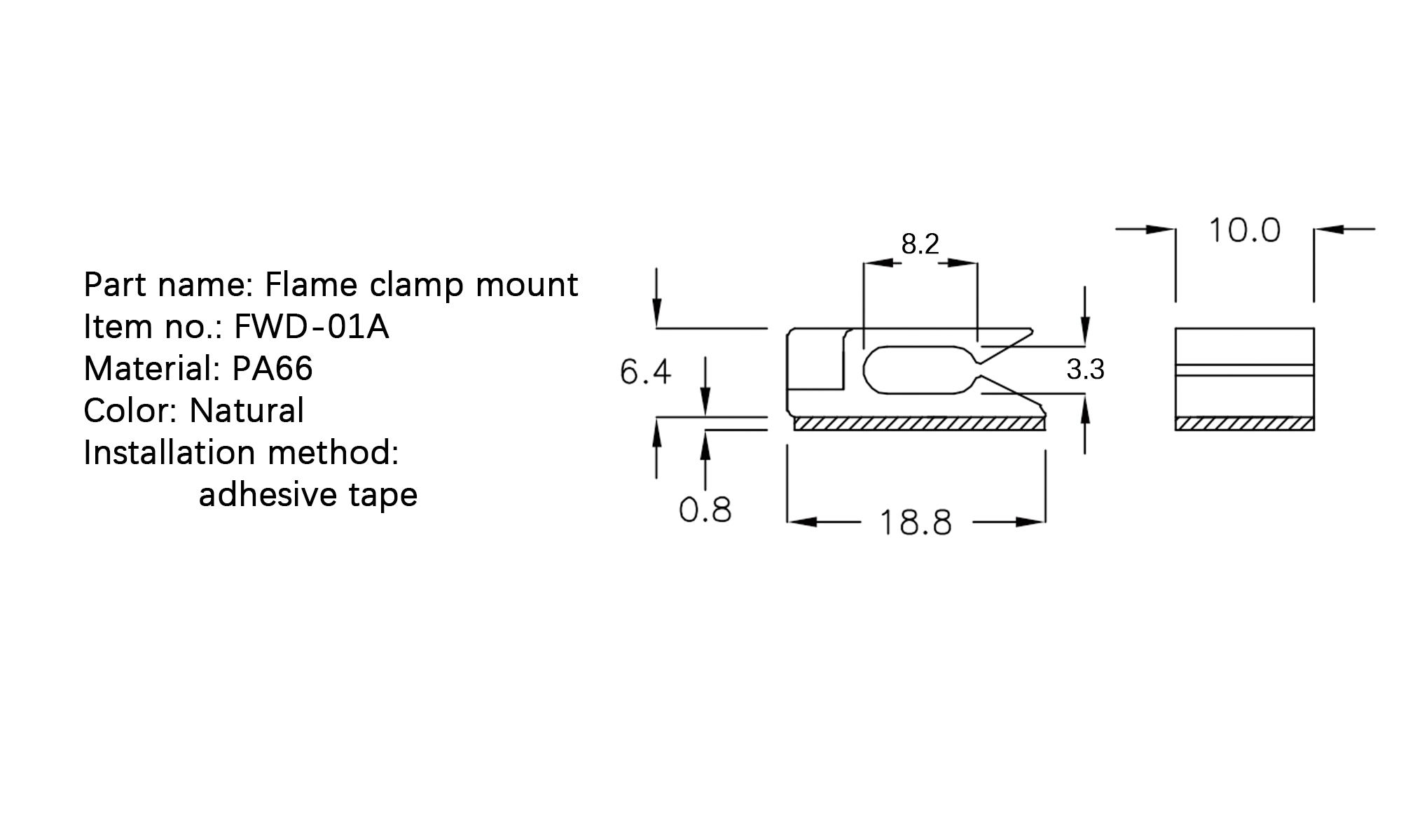 Flat Cable Clamp FWD-01A