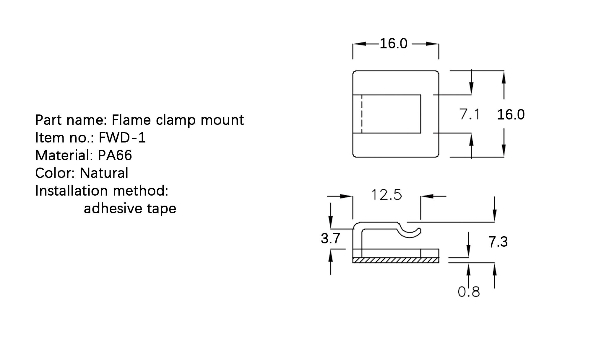 Flat Cable Clamp FWD-1