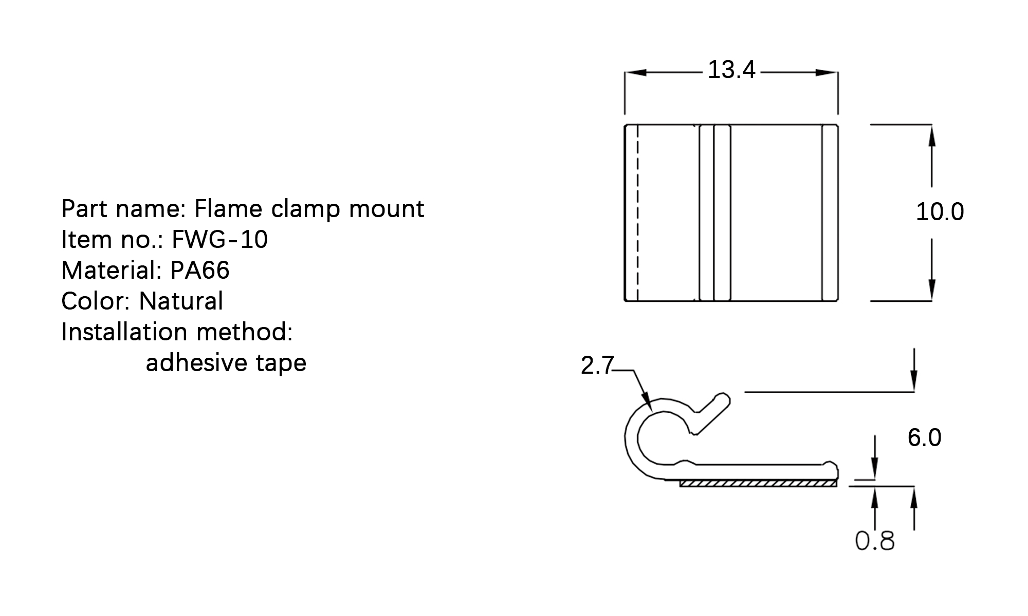 Flat Cable Clamp FWG-10