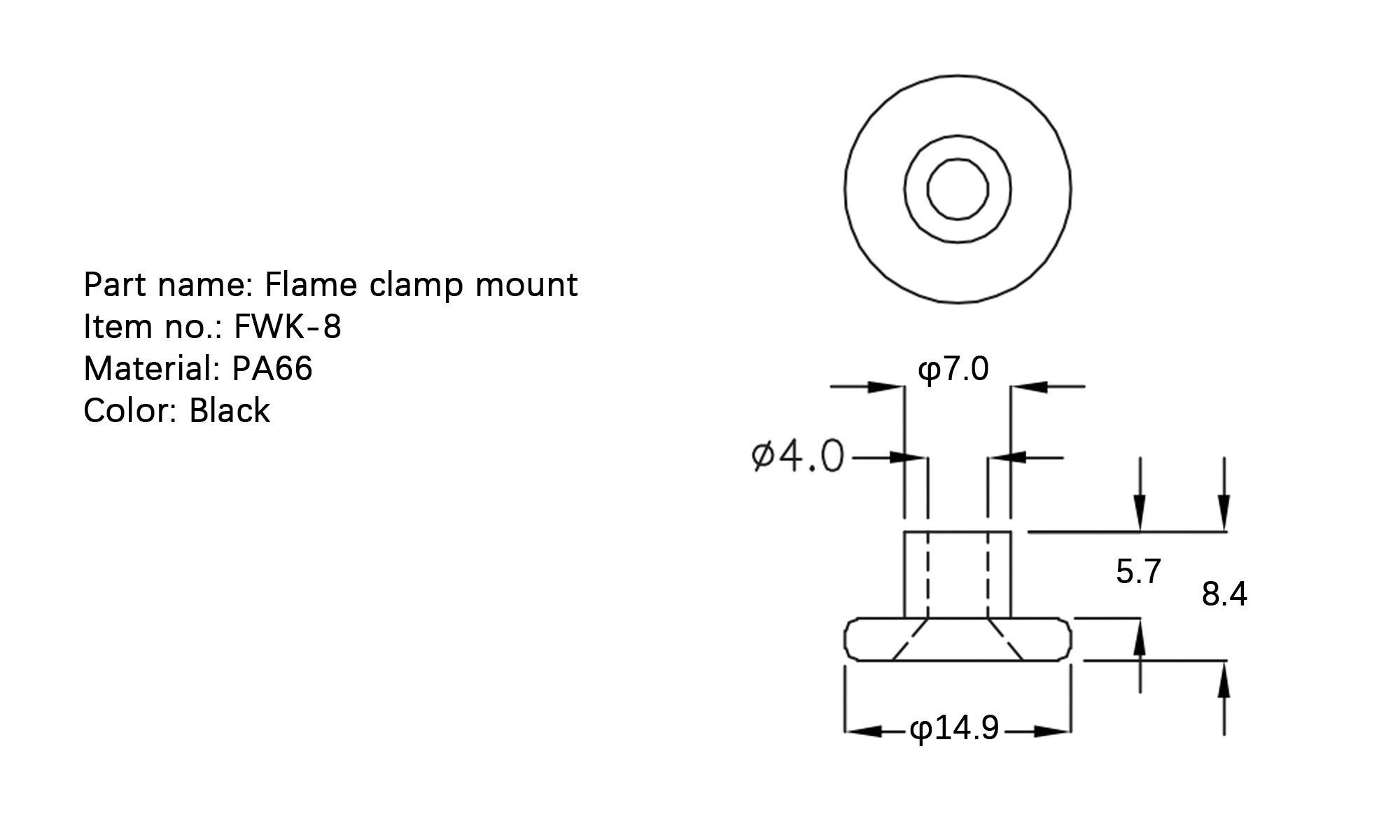 Flat Cable Clamp FWK-8