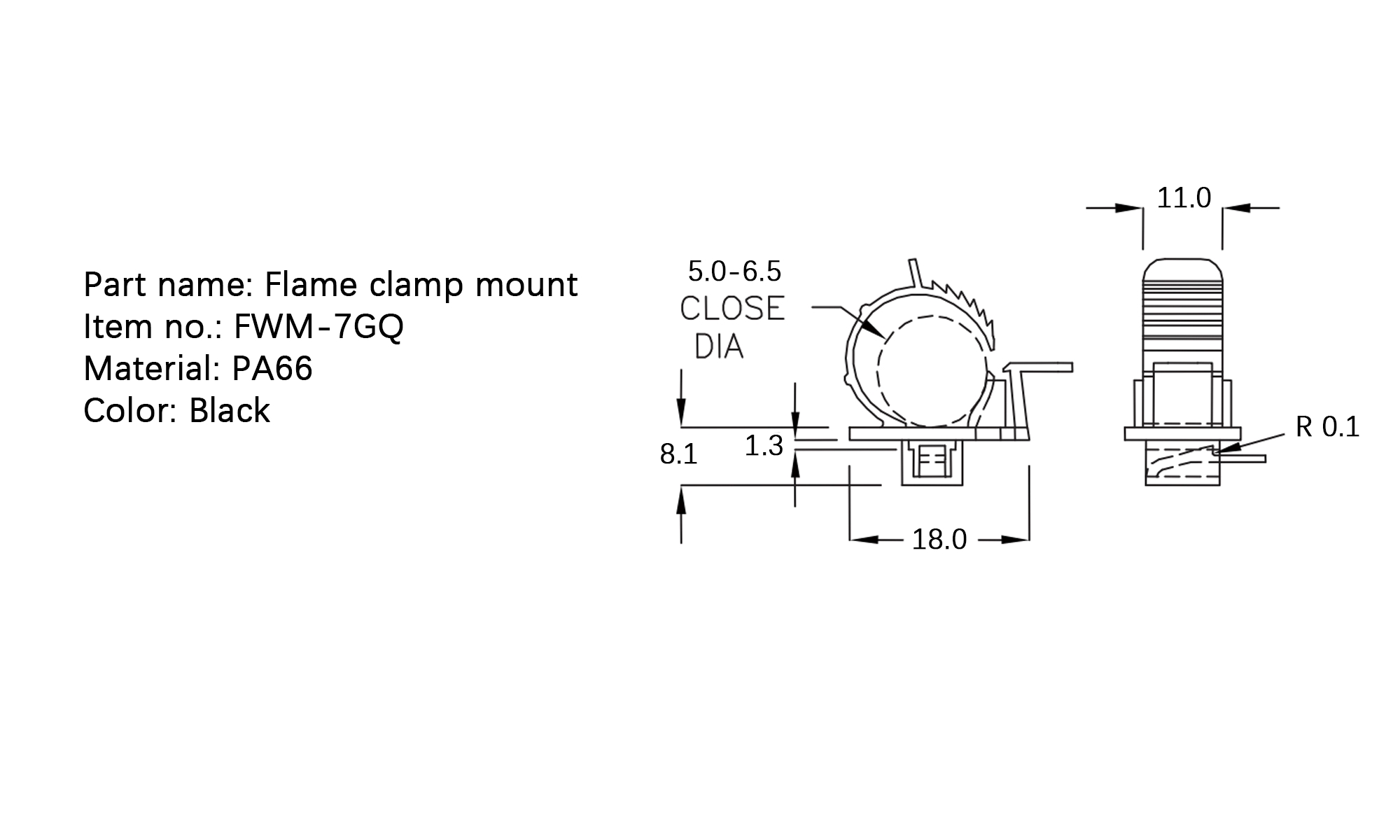 Flat Cable Clamp FWM-7GQ