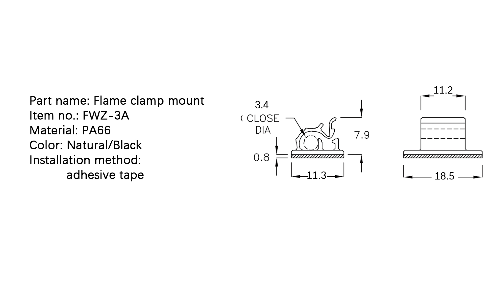 Flat Cable Clamp FWZ-3A