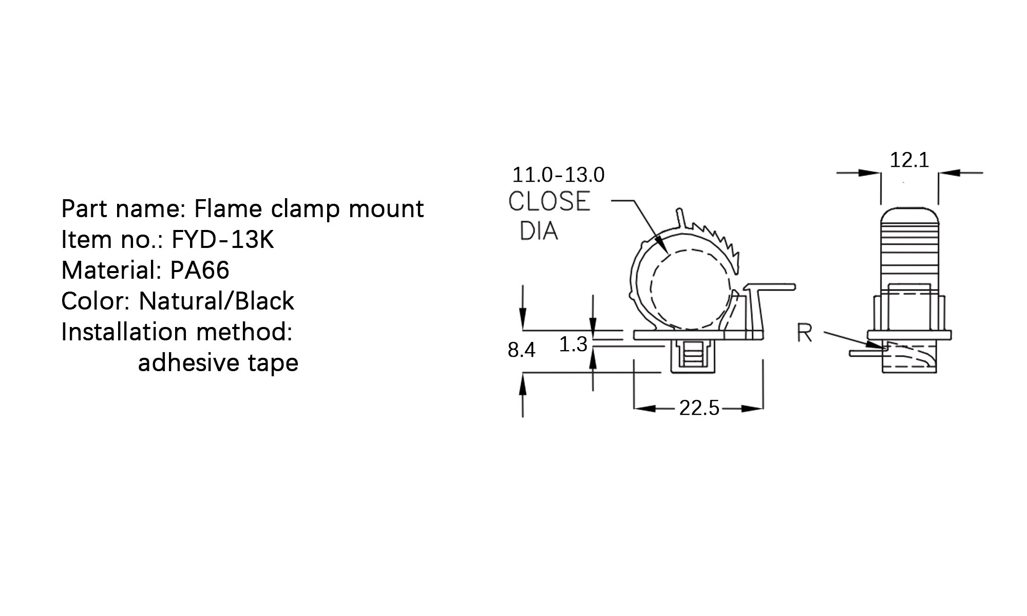 Flat Cable Clamp FYD-13K