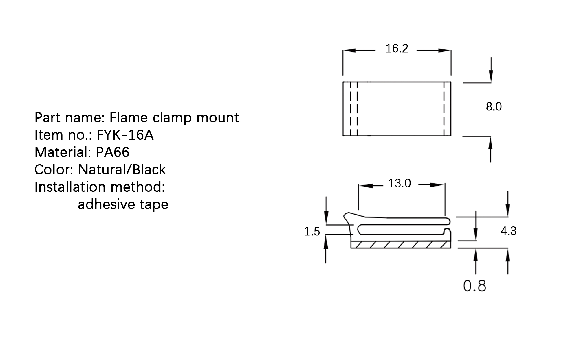 Flat Cable Clamp FYK-16A