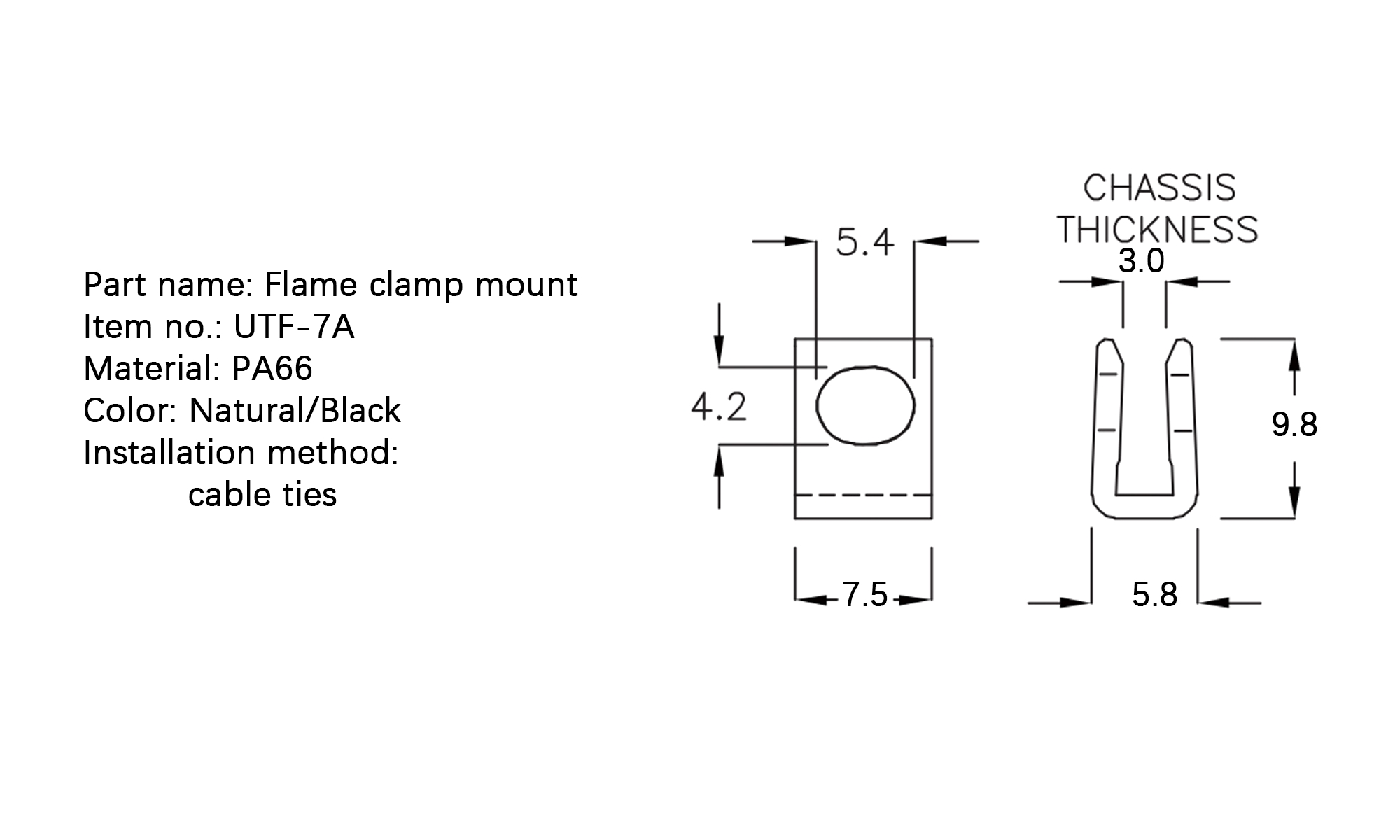 Flat Cable Clamp UTF-7A