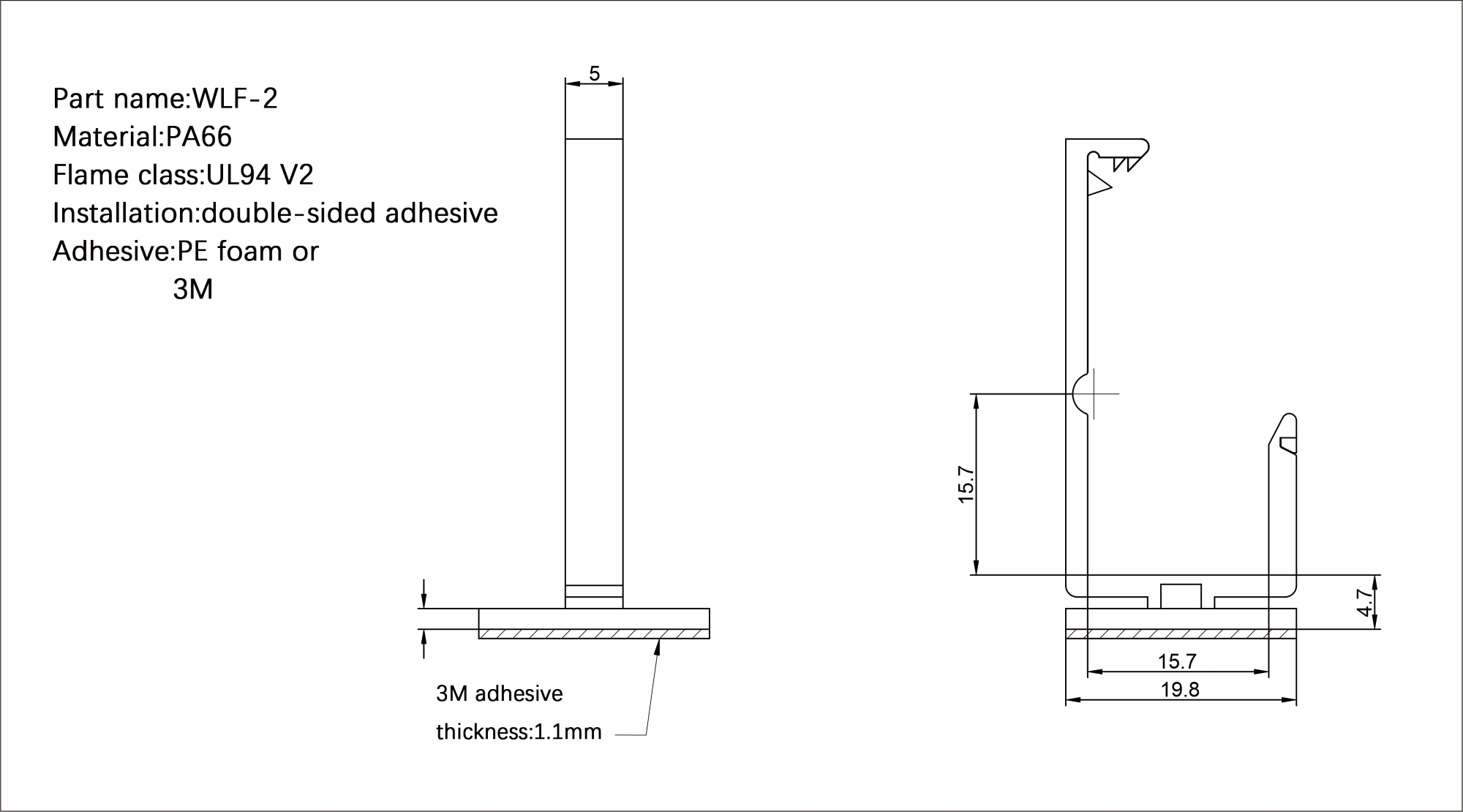 Flat Cable Clamp WLF-2