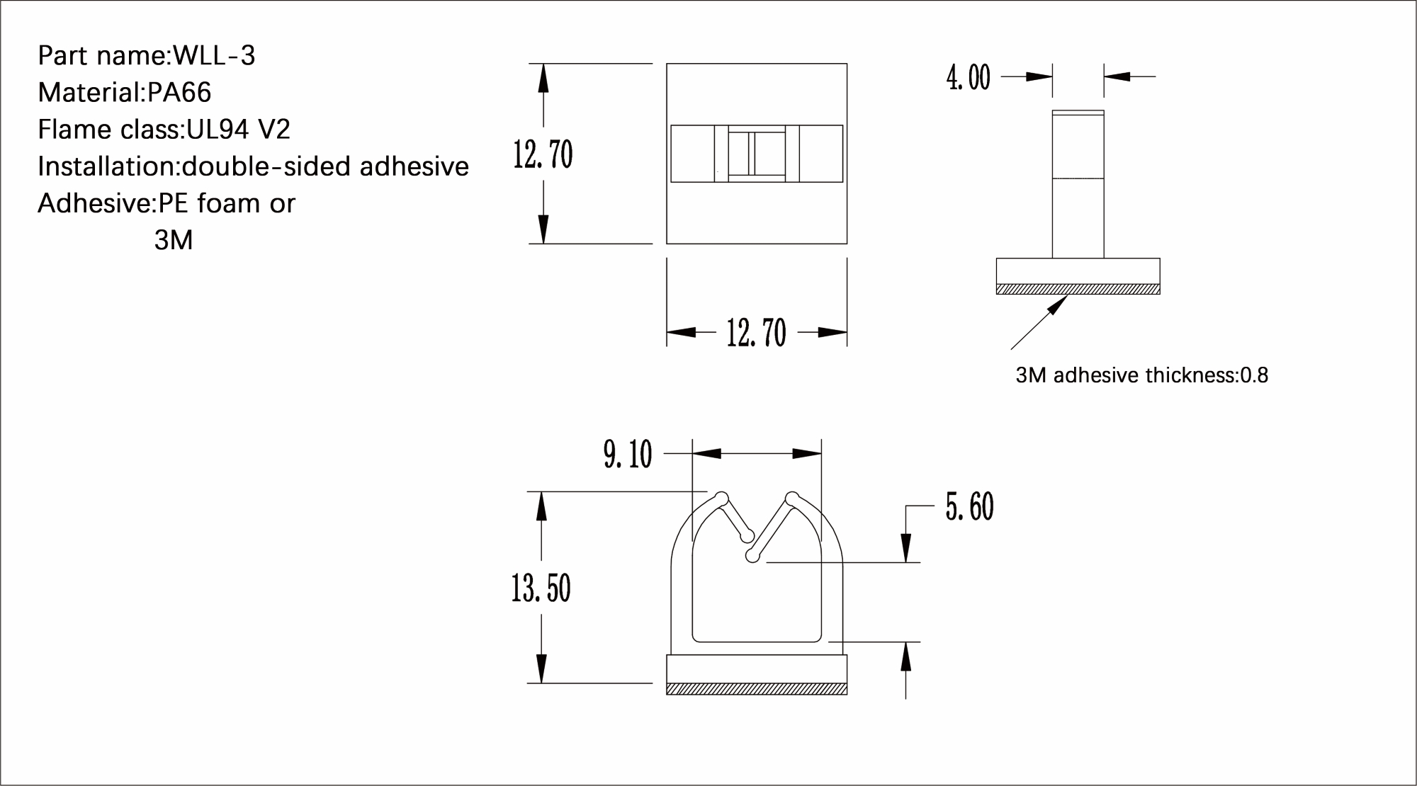 Flat Cable Clamp WLL-3