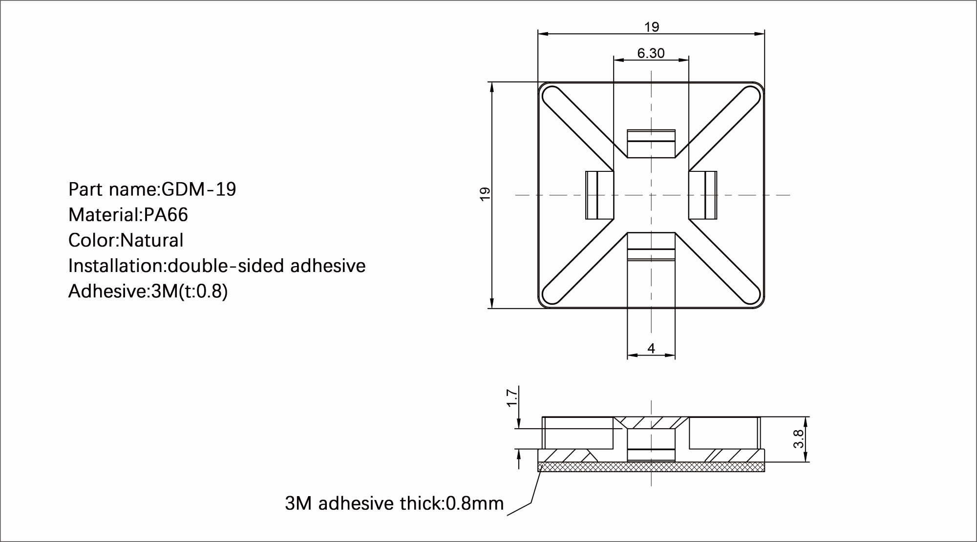 Cable Tie Mount GDM-19