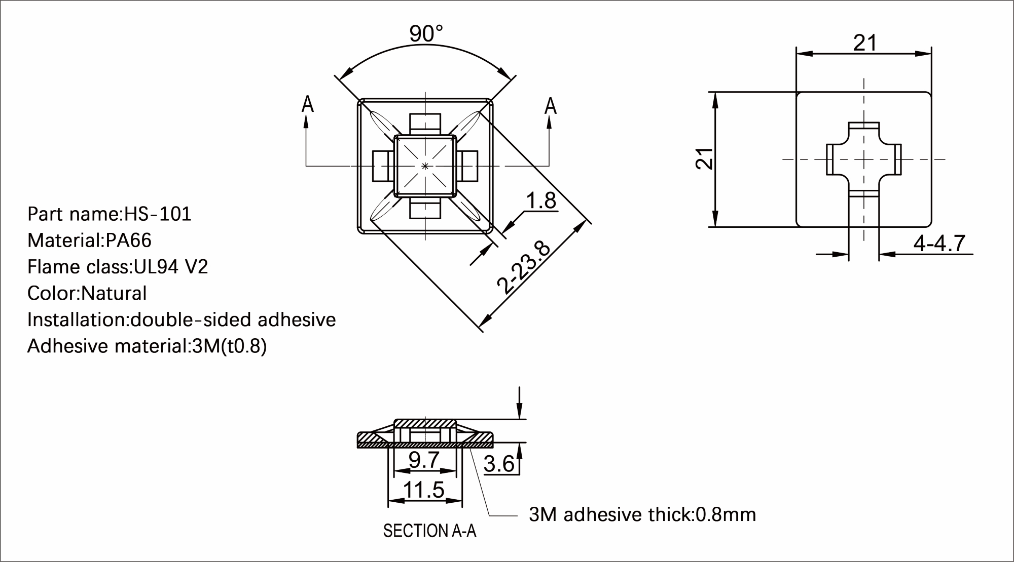 Cable Tie Mount HS-101