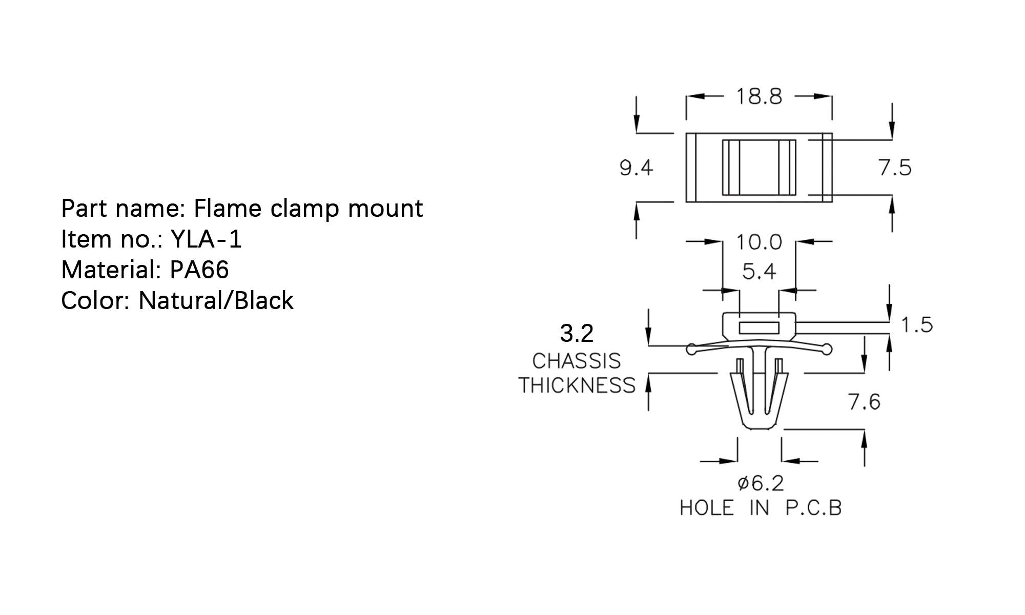 Cable Tie Mount YLA-1