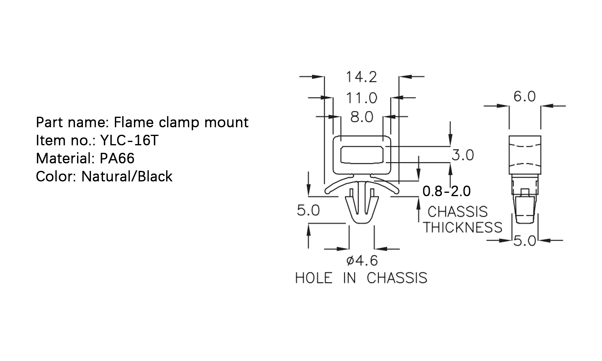 Cable Tie Mount YLC-16T