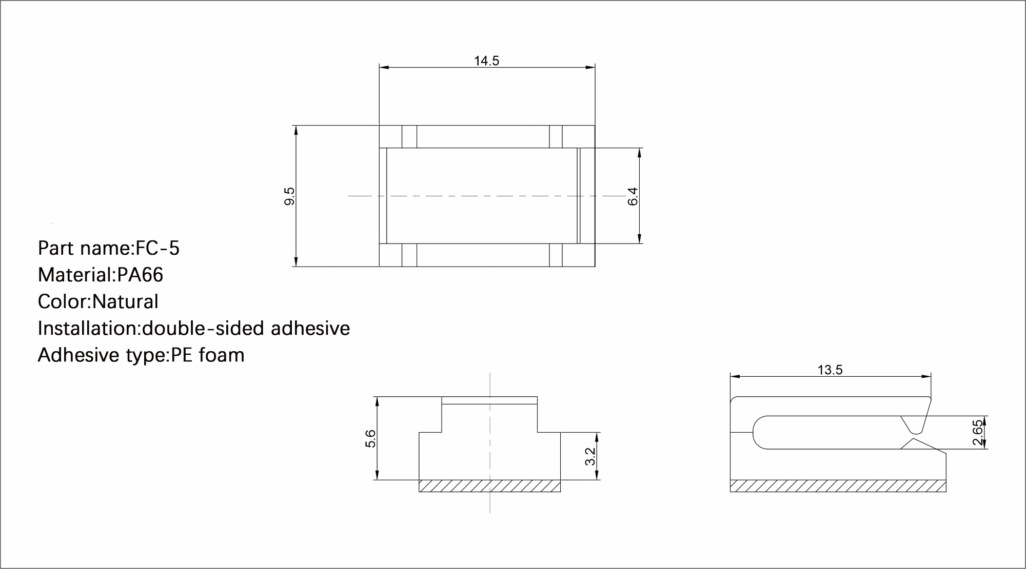 Plastic Flat Cable Clamp FC-5