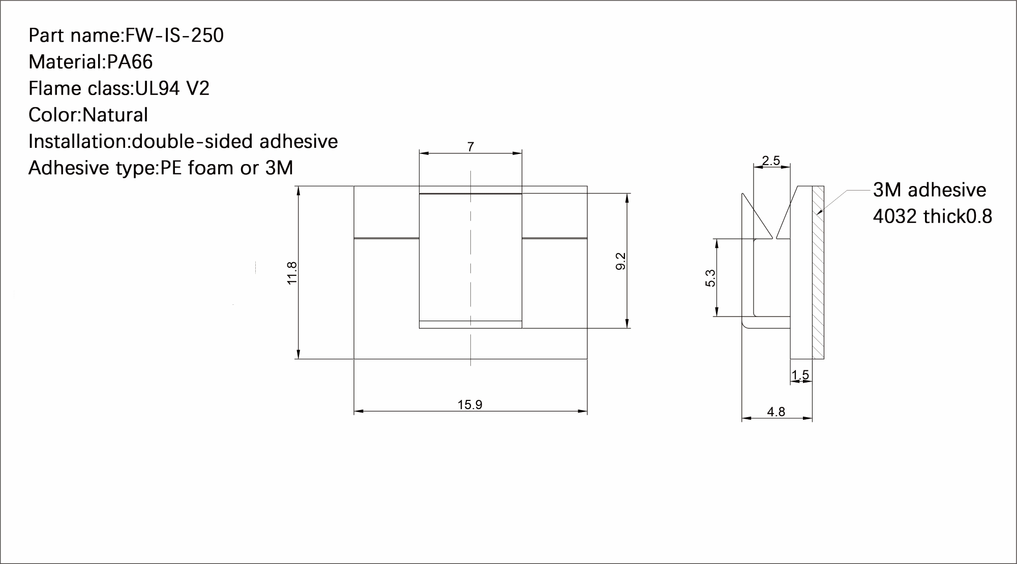 Plastic Flat Cable Clamp FW-IS-250