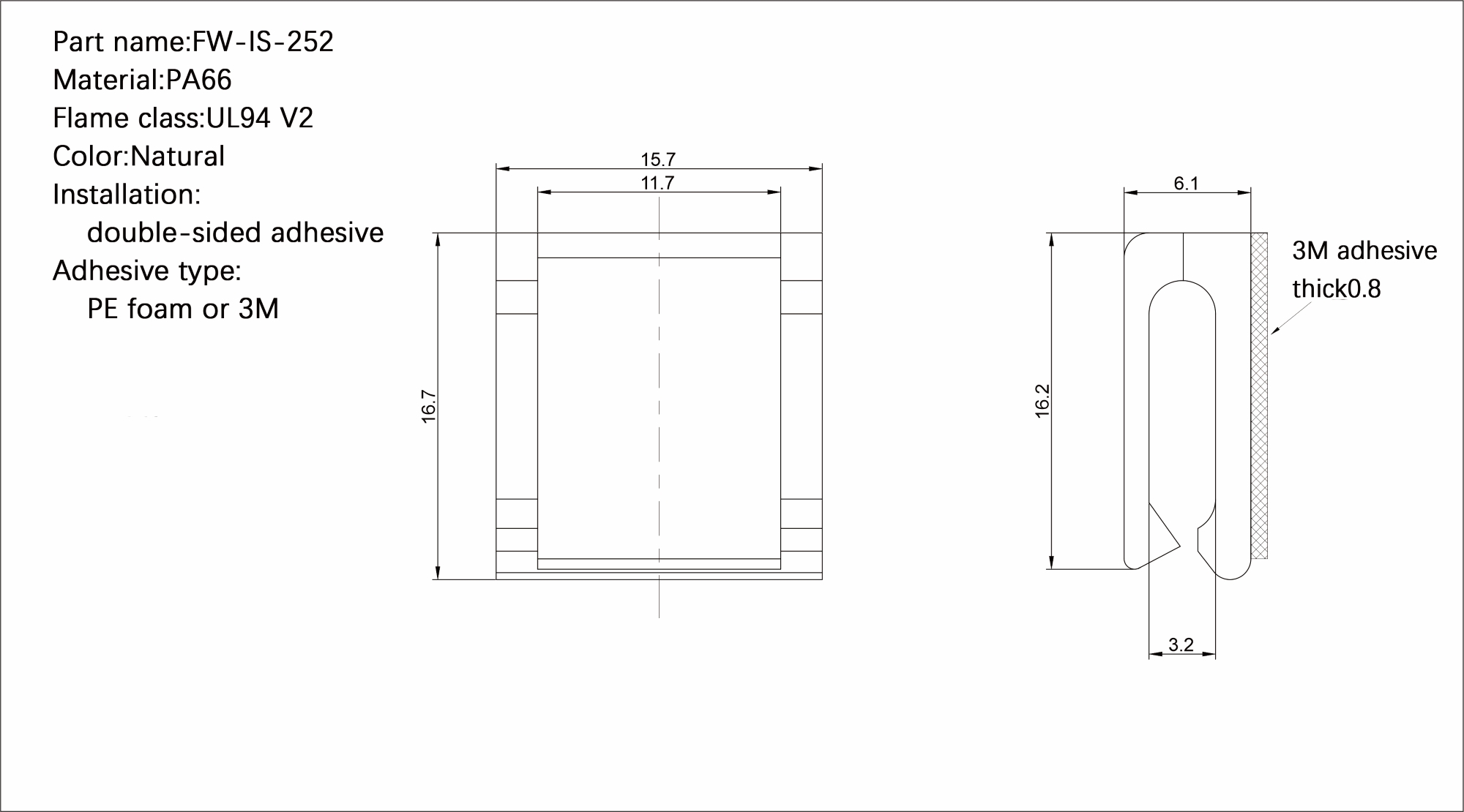 Plastic Flat Cable Clamp FW-IS-252