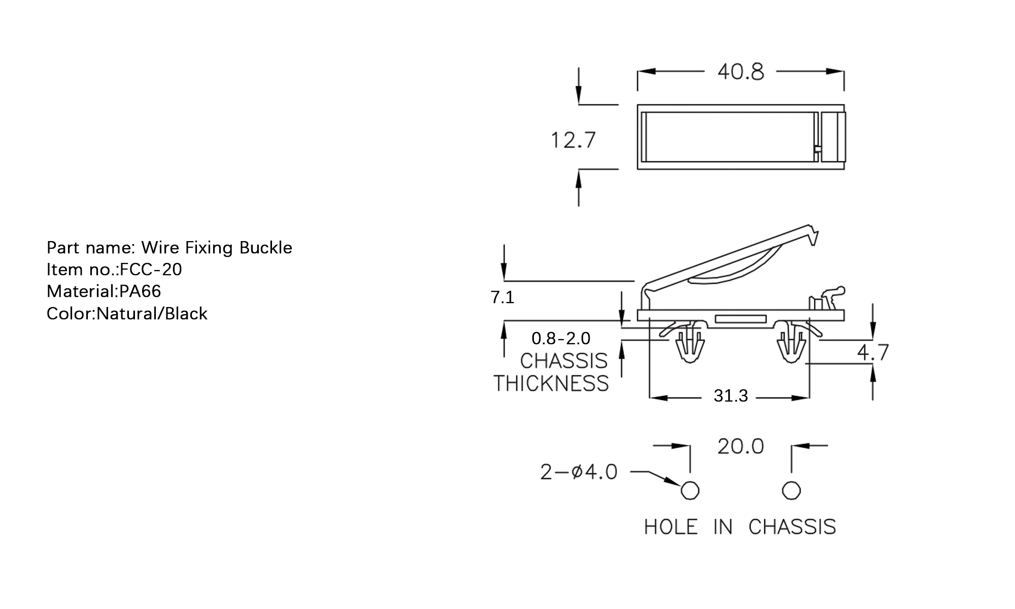 Wire Fixing Buckle FCC-20